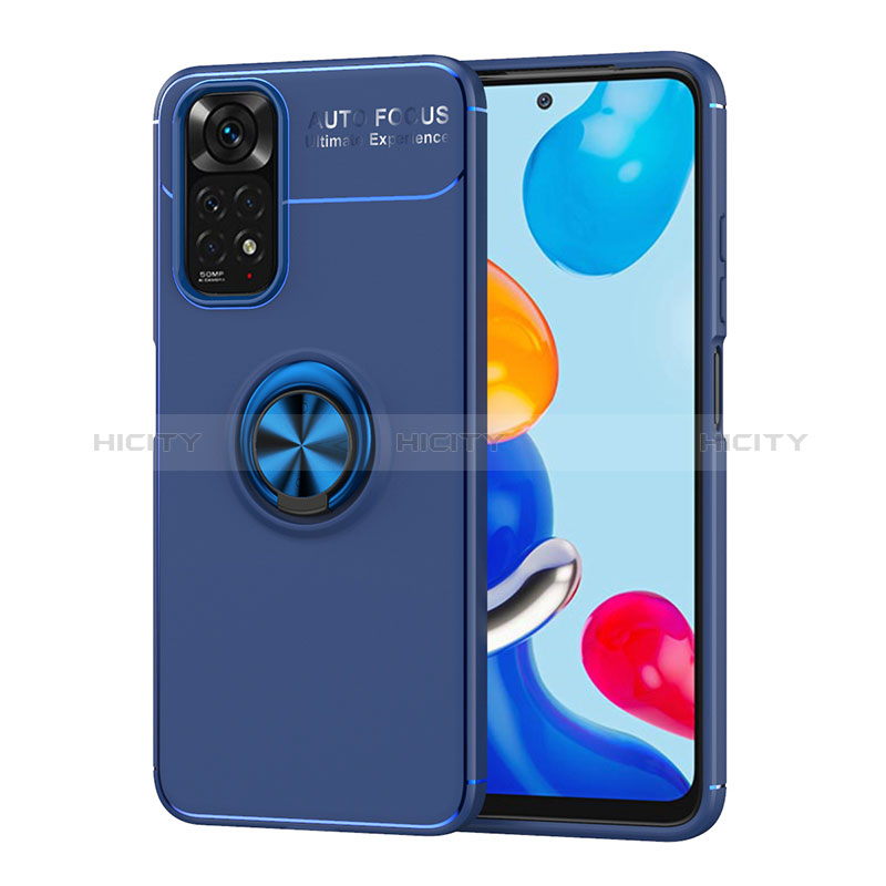 Funda Silicona Carcasa Ultrafina Goma con Magnetico Anillo de dedo Soporte SD2 para Xiaomi Redmi Note 11 4G (2022)