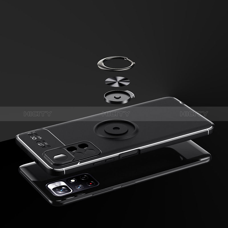 Funda Silicona Carcasa Ultrafina Goma con Magnetico Anillo de dedo Soporte SD2 para Xiaomi Redmi Note 11 5G