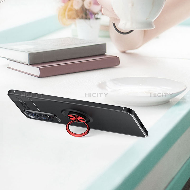 Funda Silicona Carcasa Ultrafina Goma con Magnetico Anillo de dedo Soporte SD2 para Xiaomi Redmi Note 11 Pro 4G