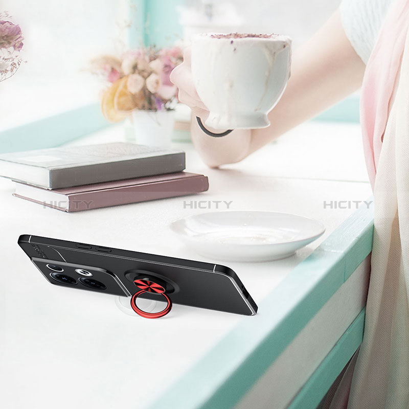 Funda Silicona Carcasa Ultrafina Goma con Magnetico Anillo de dedo Soporte SD2 para Xiaomi Redmi Note 13 5G