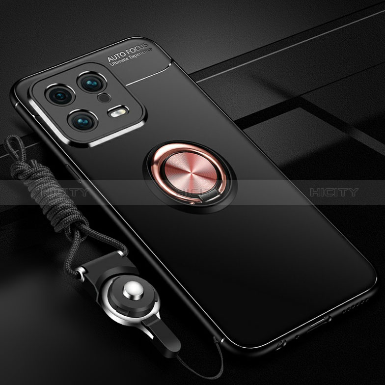 Funda Silicona Carcasa Ultrafina Goma con Magnetico Anillo de dedo Soporte SD3 para Xiaomi Mi 13 Pro 5G