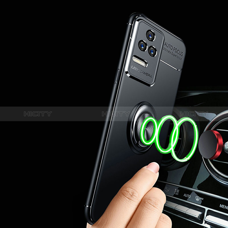Funda Silicona Carcasa Ultrafina Goma con Magnetico Anillo de dedo Soporte SD3 para Xiaomi Poco F4 5G