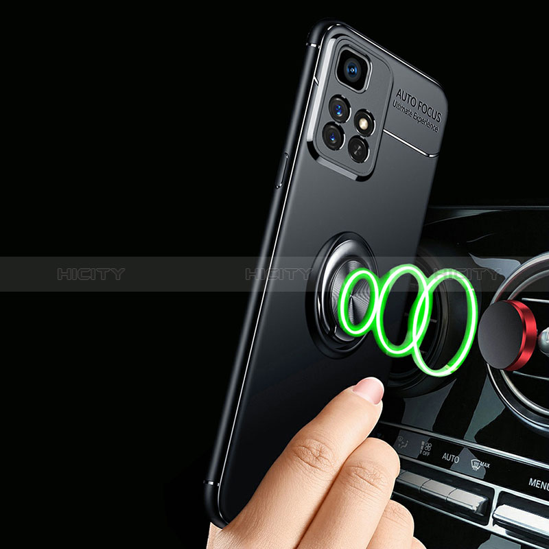 Funda Silicona Carcasa Ultrafina Goma con Magnetico Anillo de dedo Soporte SD3 para Xiaomi Poco M4 Pro 5G