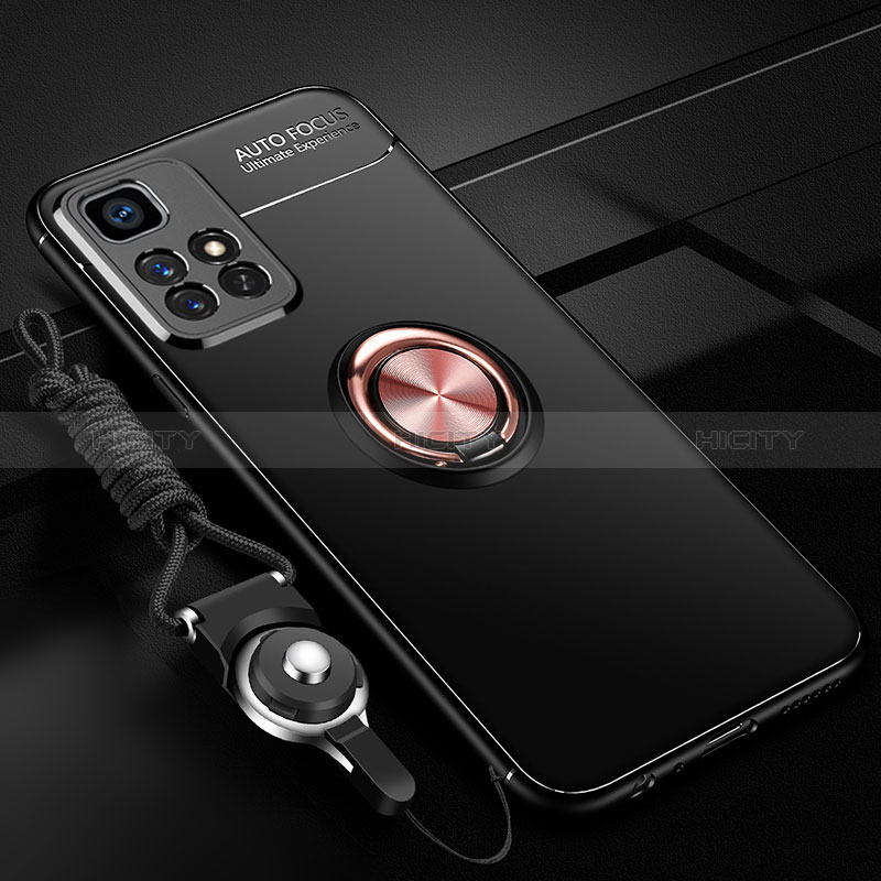 Funda Silicona Carcasa Ultrafina Goma con Magnetico Anillo de dedo Soporte SD3 para Xiaomi Redmi 10 4G