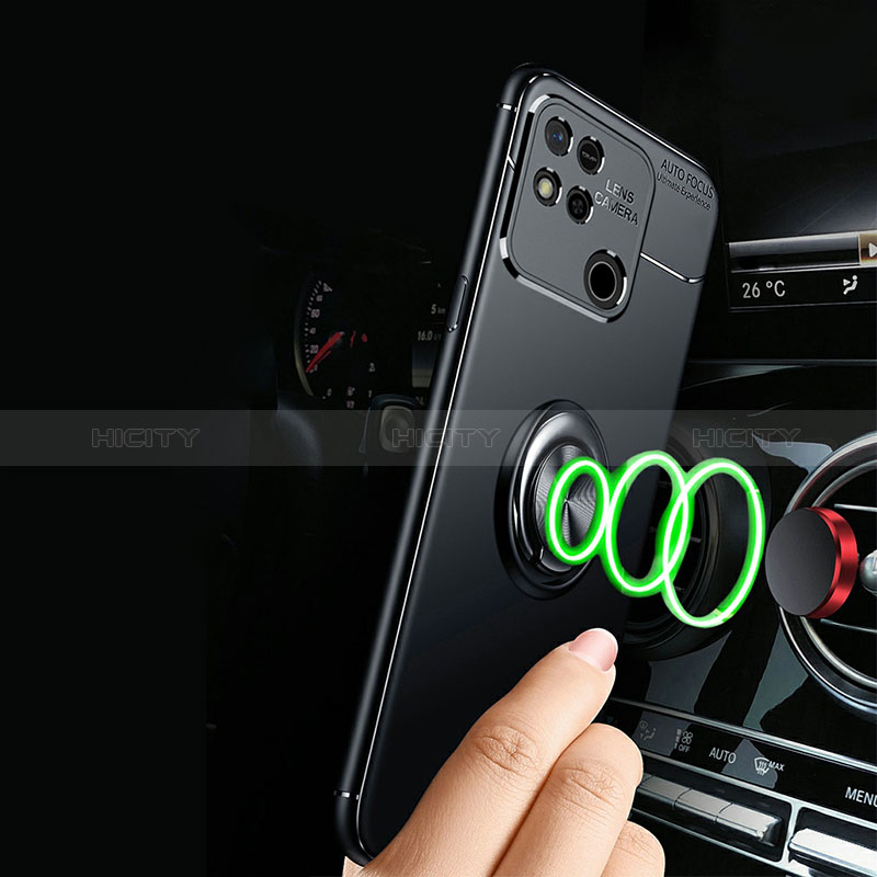 Funda Silicona Carcasa Ultrafina Goma con Magnetico Anillo de dedo Soporte SD3 para Xiaomi Redmi 9C
