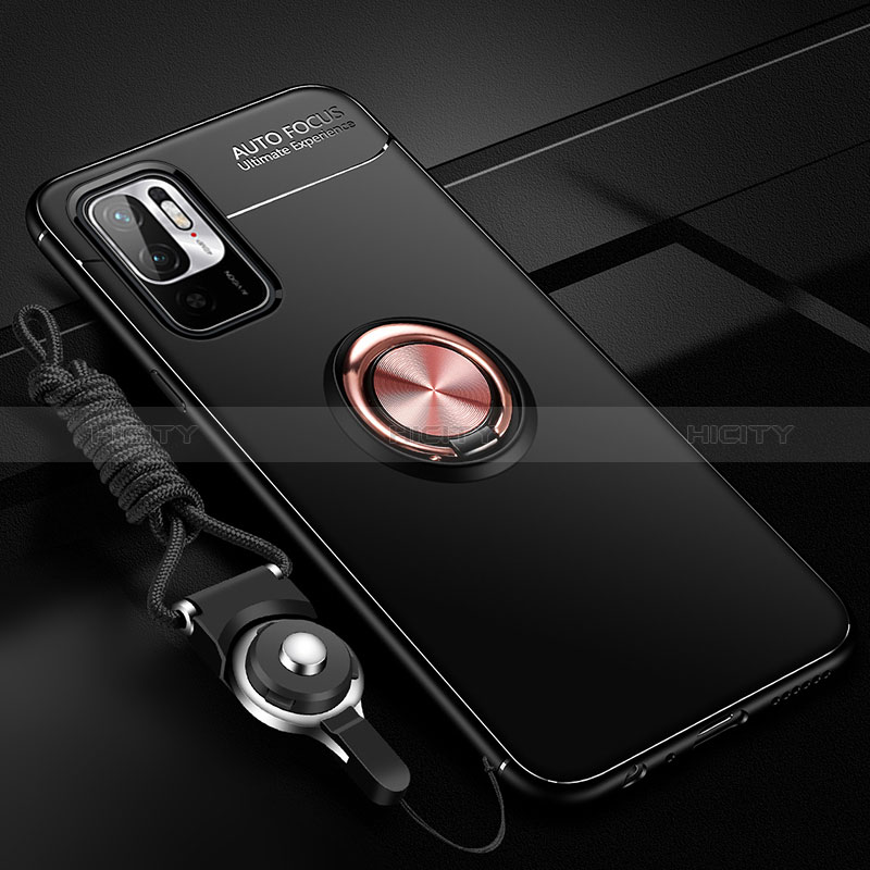 Funda Silicona Carcasa Ultrafina Goma con Magnetico Anillo de dedo Soporte SD3 para Xiaomi Redmi Note 10T 5G