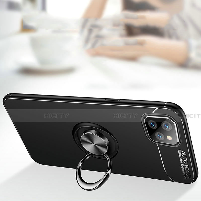 Funda Silicona Carcasa Ultrafina Goma con Magnetico Anillo de dedo Soporte T01 para Apple iPhone 11 Pro Max