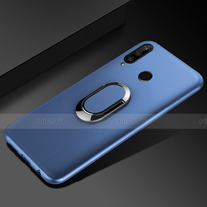 Funda Silicona Carcasa Ultrafina Goma con Magnetico Anillo de dedo Soporte T01 para Huawei Honor 20 Lite