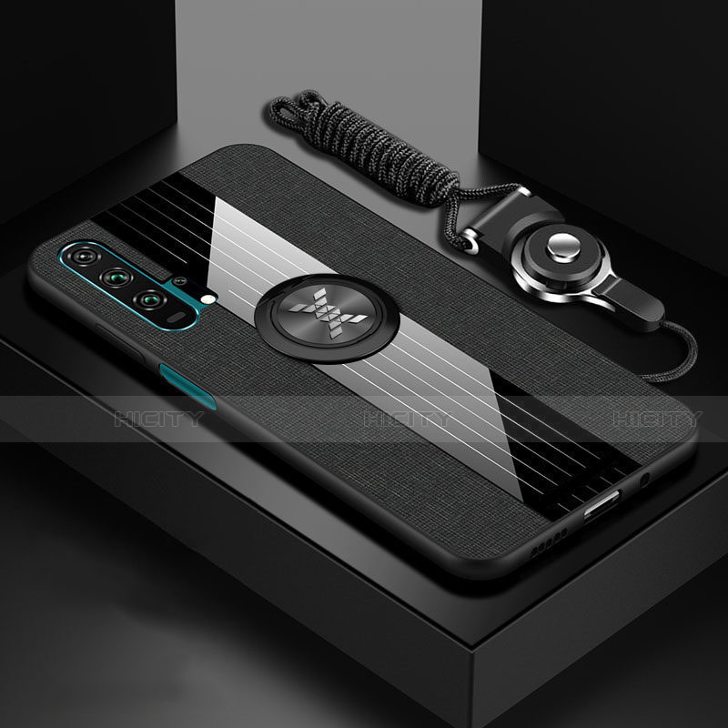 Funda Silicona Carcasa Ultrafina Goma con Magnetico Anillo de dedo Soporte T01 para Huawei Honor 20 Pro