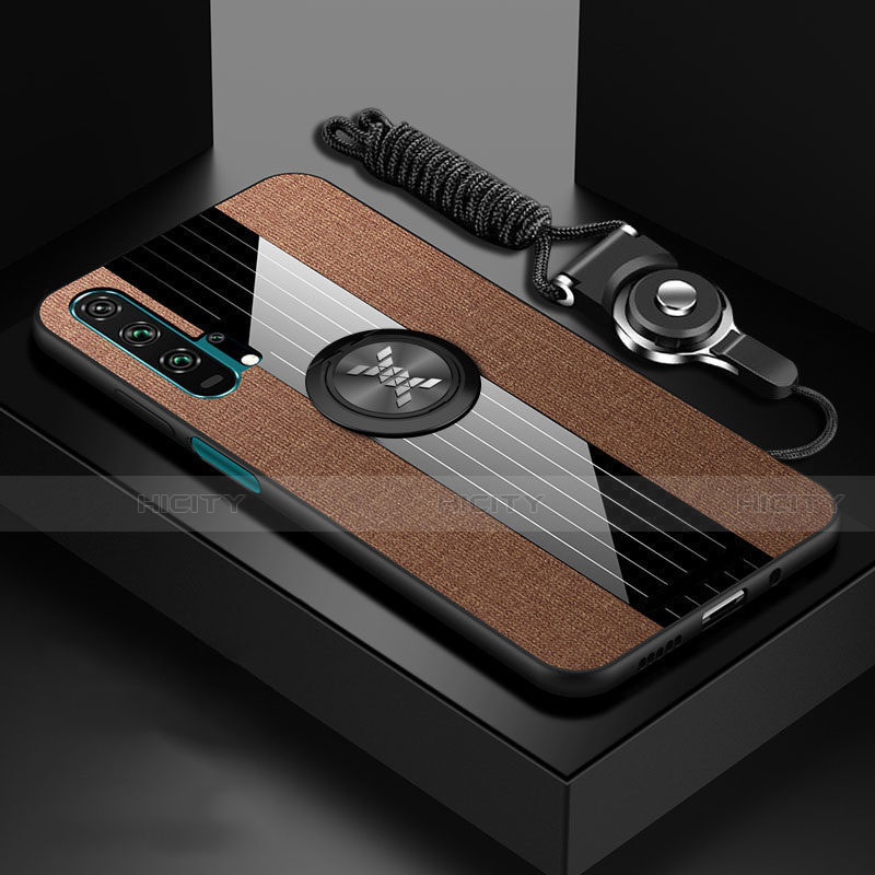 Funda Silicona Carcasa Ultrafina Goma con Magnetico Anillo de dedo Soporte T01 para Huawei Honor 20 Pro