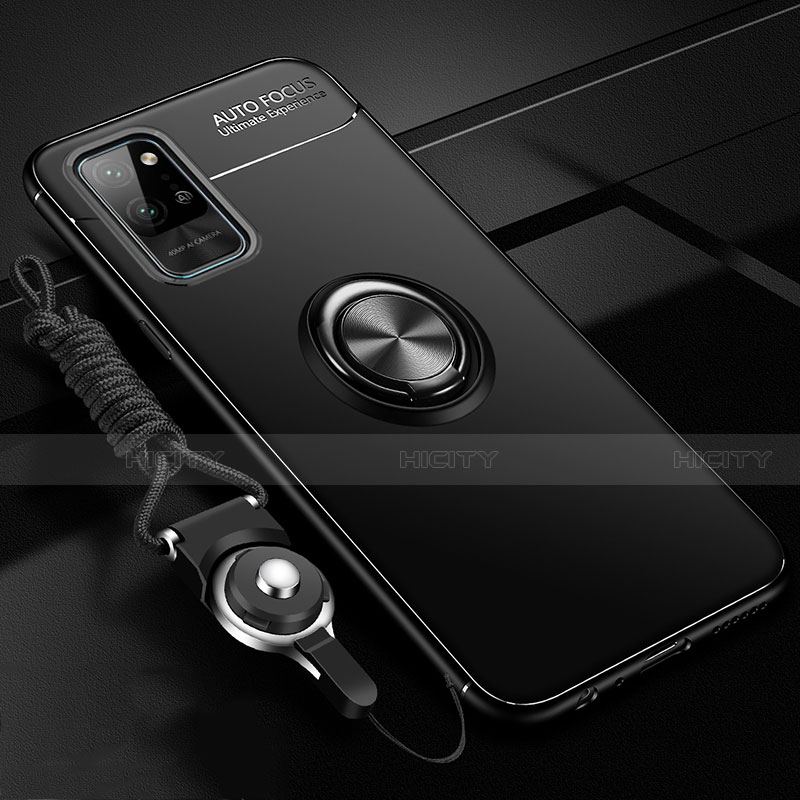 Funda Silicona Carcasa Ultrafina Goma con Magnetico Anillo de dedo Soporte T01 para Huawei Honor Play4 Pro 5G