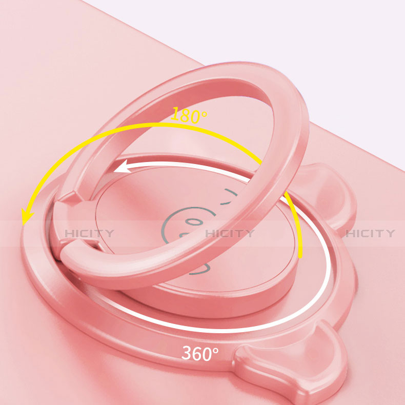Funda Silicona Carcasa Ultrafina Goma con Magnetico Anillo de dedo Soporte T01 para Huawei Honor X10 5G