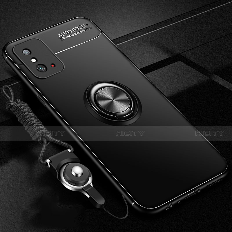 Funda Silicona Carcasa Ultrafina Goma con Magnetico Anillo de dedo Soporte T01 para Huawei Honor X10 Max 5G