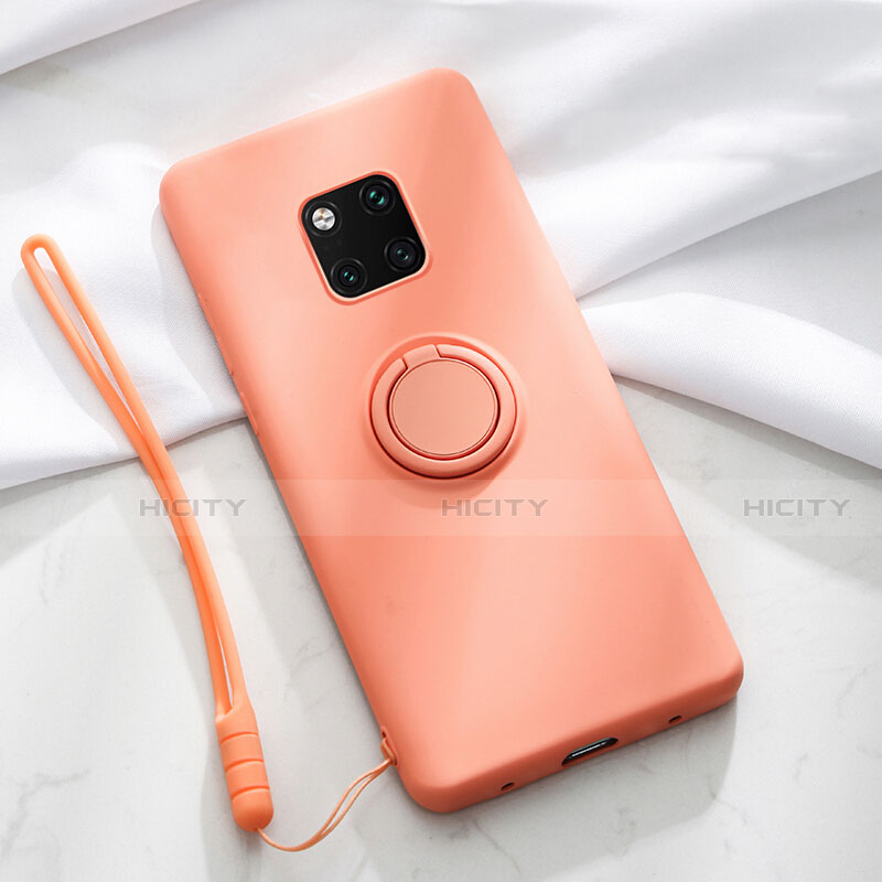 Funda Silicona Carcasa Ultrafina Goma con Magnetico Anillo de dedo Soporte T01 para Huawei Mate 20 Pro