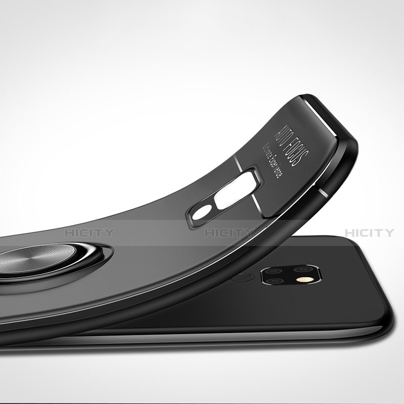 Funda Silicona Carcasa Ultrafina Goma con Magnetico Anillo de dedo Soporte T01 para Huawei Mate 20 X 5G