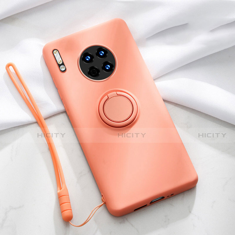 Funda Silicona Carcasa Ultrafina Goma con Magnetico Anillo de dedo Soporte T01 para Huawei Mate 30 Pro 5G