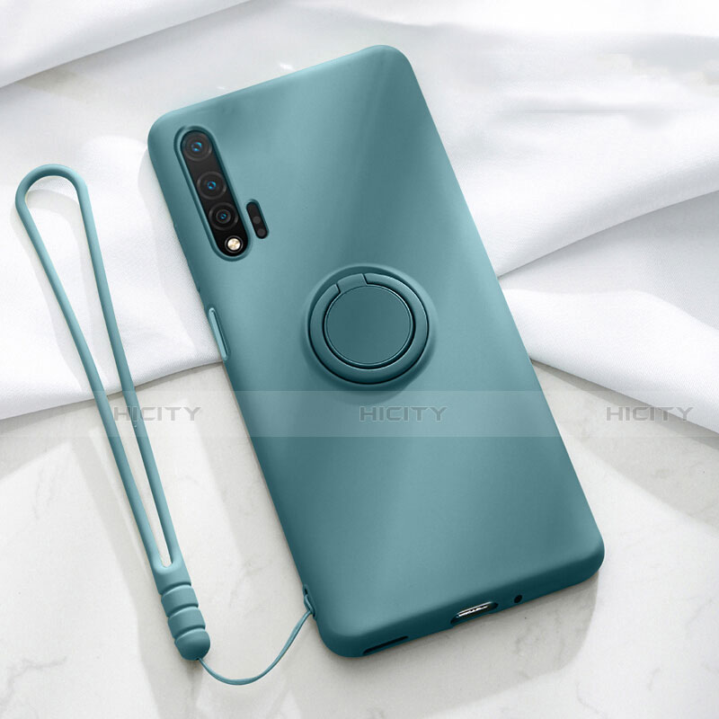 Funda Silicona Carcasa Ultrafina Goma con Magnetico Anillo de dedo Soporte T01 para Huawei Nova 6 5G