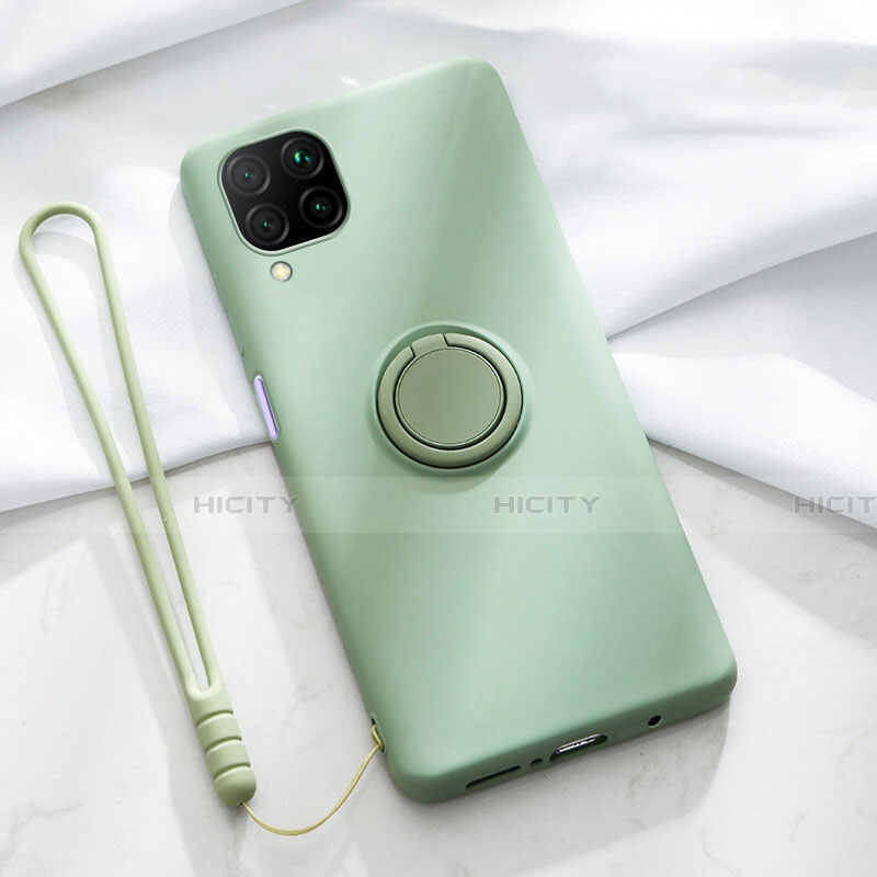 Funda Silicona Carcasa Ultrafina Goma con Magnetico Anillo de dedo Soporte T01 para Huawei Nova 7i Verde