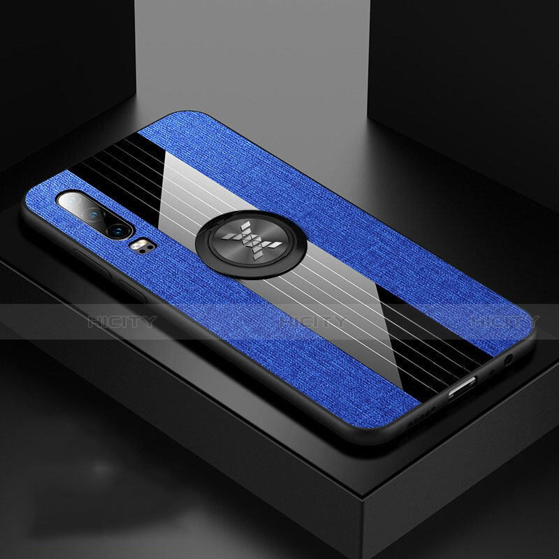 Funda Silicona Carcasa Ultrafina Goma con Magnetico Anillo de dedo Soporte T01 para Huawei P30
