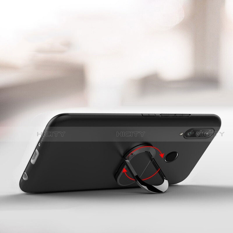 Funda Silicona Carcasa Ultrafina Goma con Magnetico Anillo de dedo Soporte T01 para Huawei P30 Lite XL