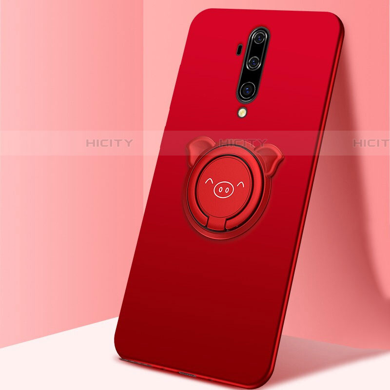 Funda Silicona Carcasa Ultrafina Goma con Magnetico Anillo de dedo Soporte T01 para OnePlus 7T Pro