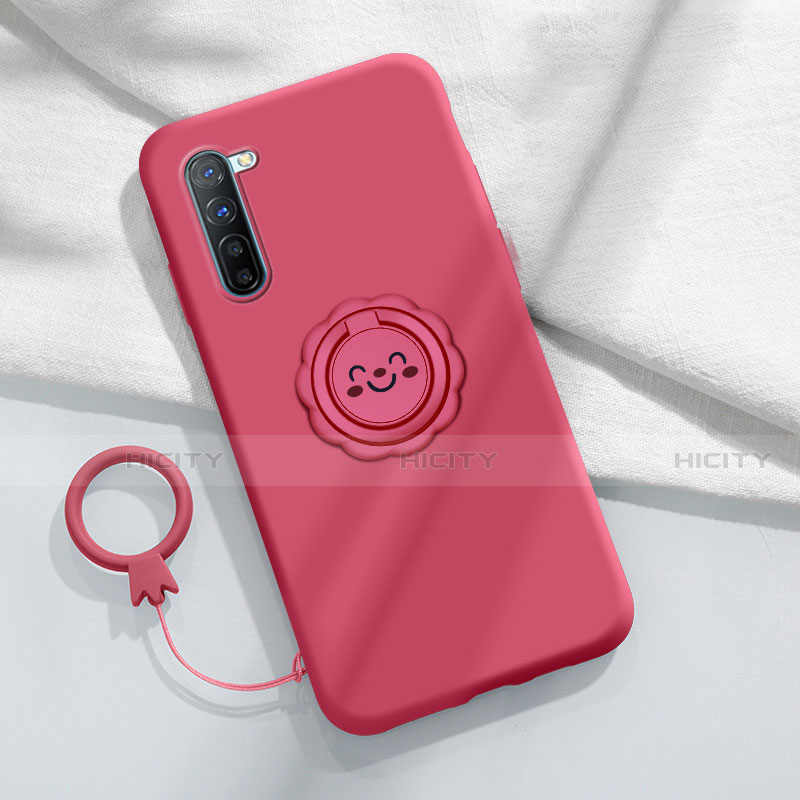 Funda Silicona Carcasa Ultrafina Goma con Magnetico Anillo de dedo Soporte T01 para Oppo A91