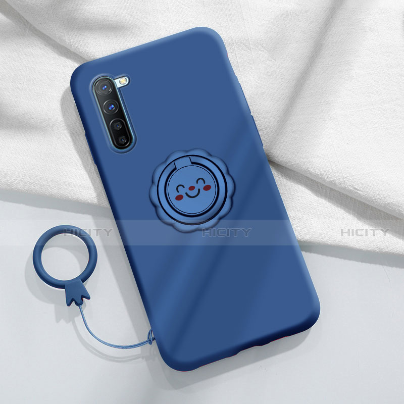 Funda Silicona Carcasa Ultrafina Goma con Magnetico Anillo de dedo Soporte T01 para Oppo A91