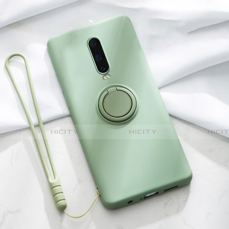 Funda Silicona Carcasa Ultrafina Goma con Magnetico Anillo de dedo Soporte T01 para Oppo R17 Pro