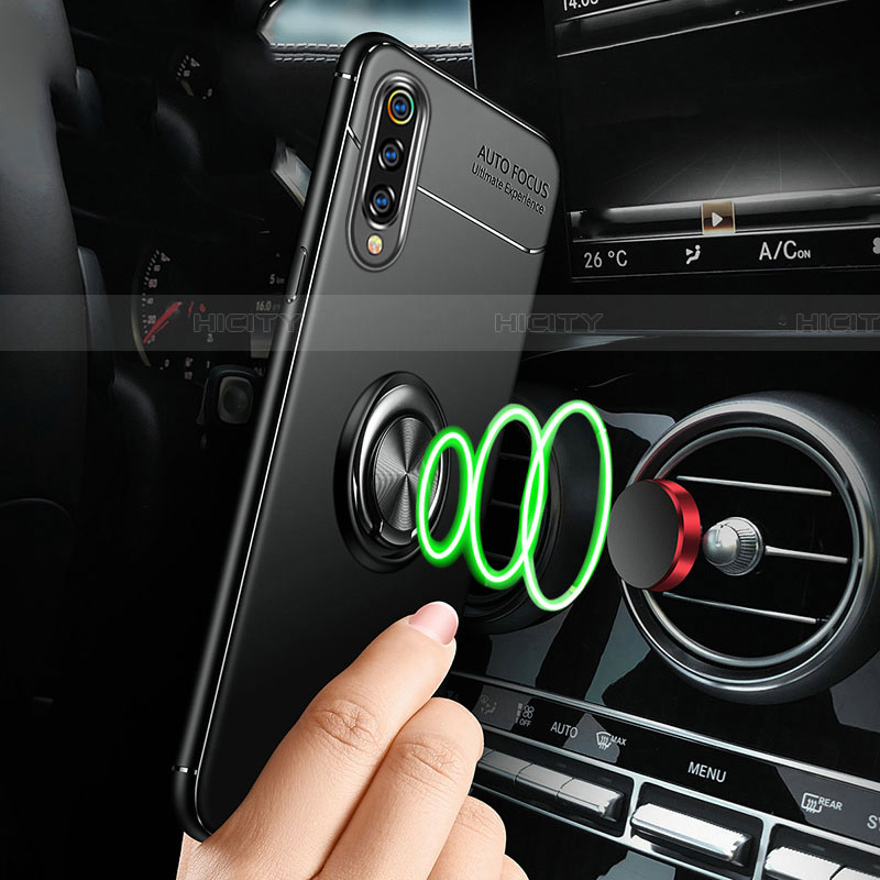Funda Silicona Carcasa Ultrafina Goma con Magnetico Anillo de dedo Soporte T01 para Samsung Galaxy A70