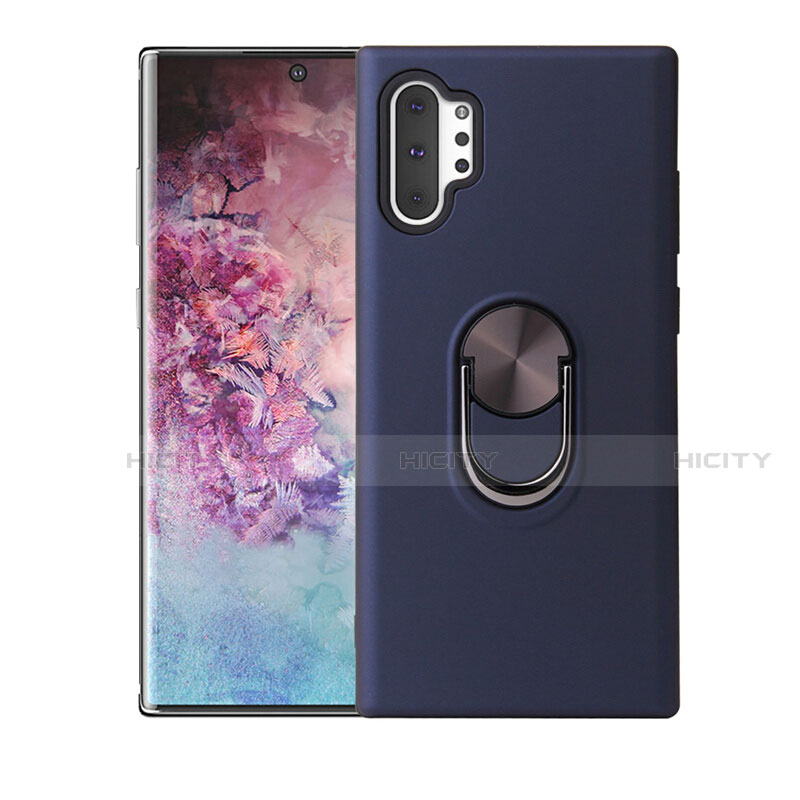 Funda Silicona Carcasa Ultrafina Goma con Magnetico Anillo de dedo Soporte T01 para Samsung Galaxy Note 10 Plus