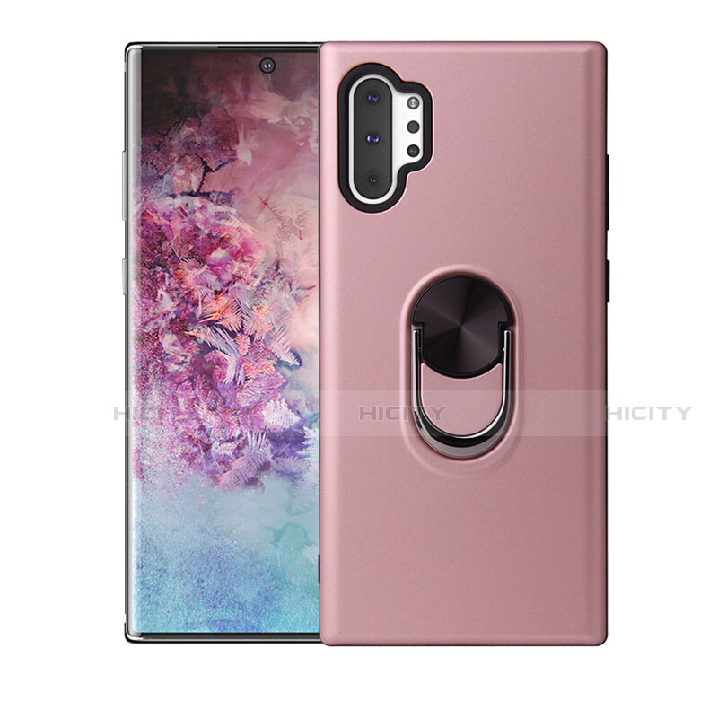 Funda Silicona Carcasa Ultrafina Goma con Magnetico Anillo de dedo Soporte T01 para Samsung Galaxy Note 10 Plus 5G