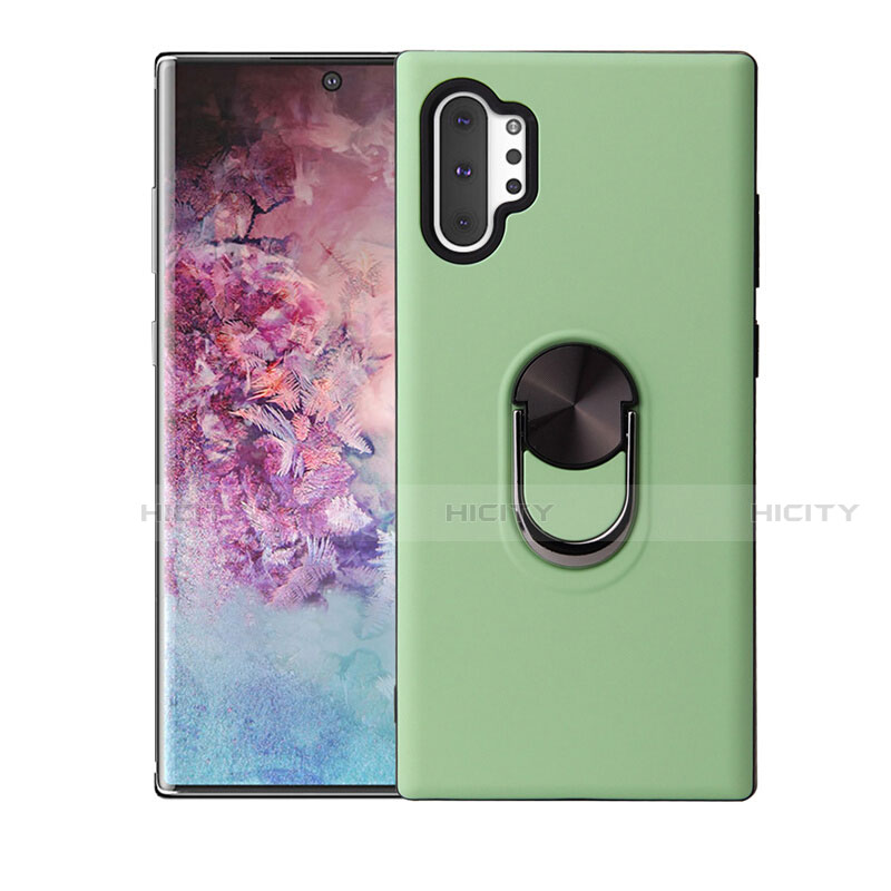 Funda Silicona Carcasa Ultrafina Goma con Magnetico Anillo de dedo Soporte T01 para Samsung Galaxy Note 10 Plus