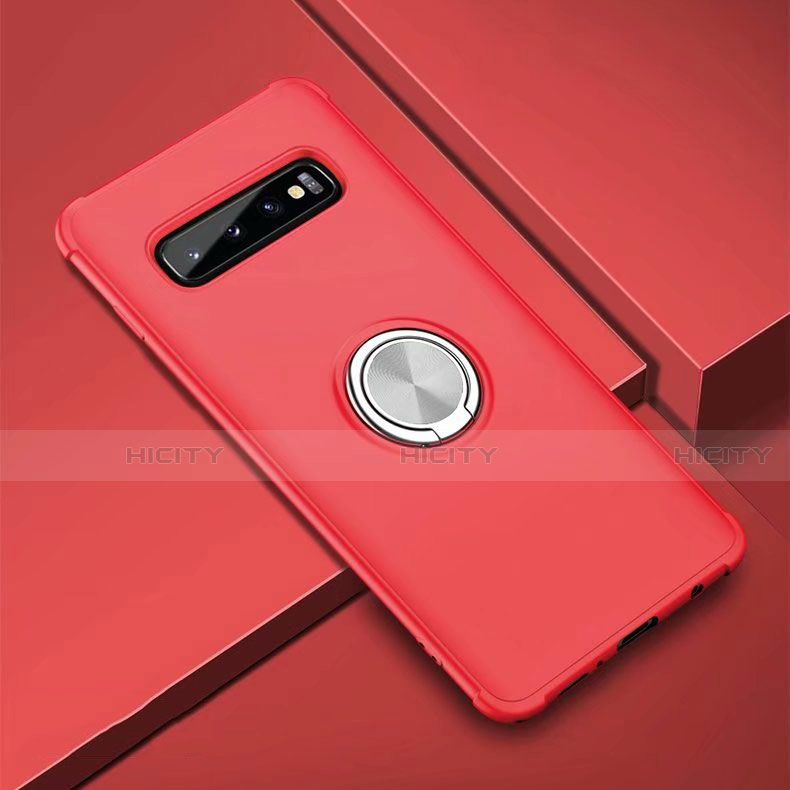 Funda Silicona Carcasa Ultrafina Goma con Magnetico Anillo de dedo Soporte T01 para Samsung Galaxy S10