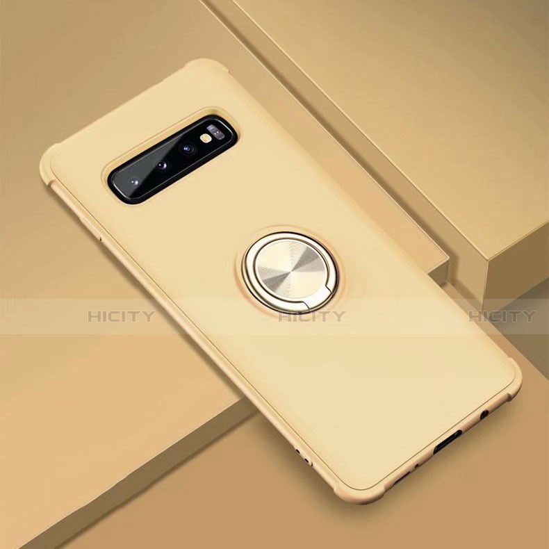 Funda Silicona Carcasa Ultrafina Goma con Magnetico Anillo de dedo Soporte T01 para Samsung Galaxy S10