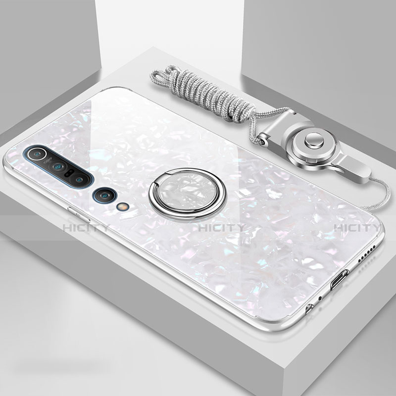 Funda Silicona Carcasa Ultrafina Goma con Magnetico Anillo de dedo Soporte T01 para Xiaomi Mi 10 Pro