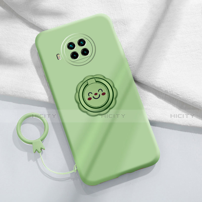 Funda Silicona Carcasa Ultrafina Goma con Magnetico Anillo de dedo Soporte T01 para Xiaomi Mi 10T Lite 5G Menta Verde