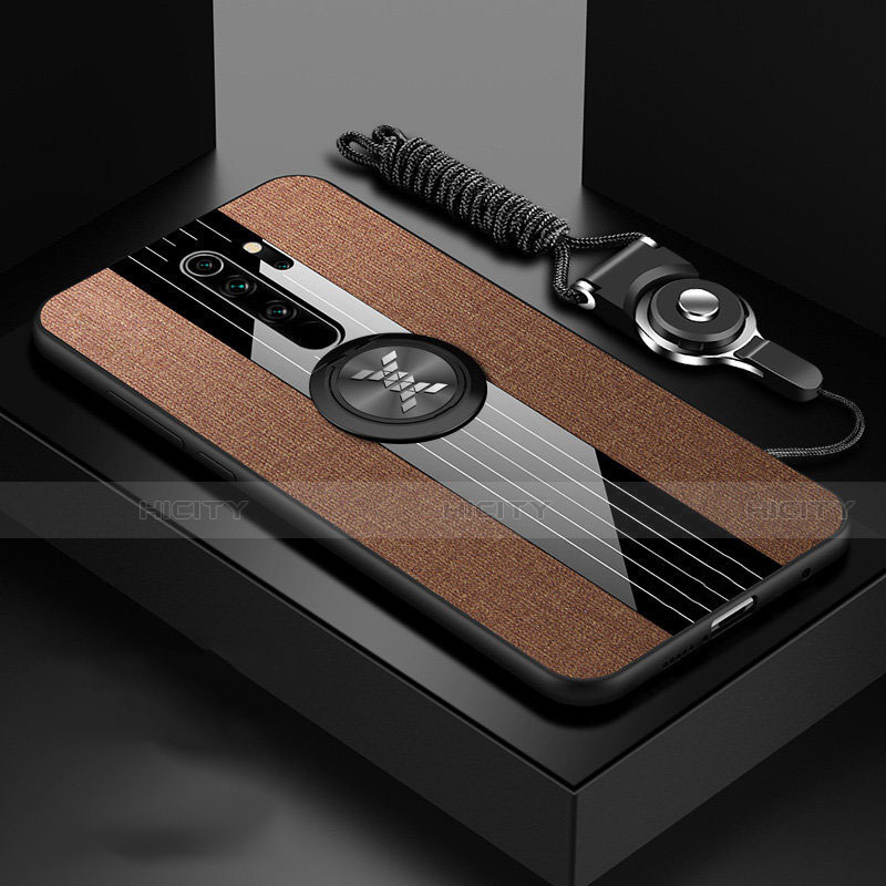 Funda Silicona Carcasa Ultrafina Goma con Magnetico Anillo de dedo Soporte T01 para Xiaomi Redmi Note 8 Pro