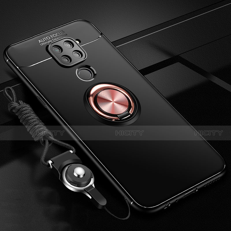 Funda Silicona Carcasa Ultrafina Goma con Magnetico Anillo de dedo Soporte T01 para Xiaomi Redmi Note 9
