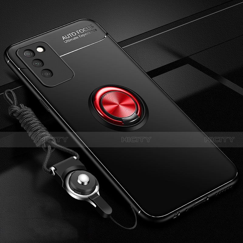Funda Silicona Carcasa Ultrafina Goma con Magnetico Anillo de dedo Soporte T02 para Huawei Honor 30 Lite 5G