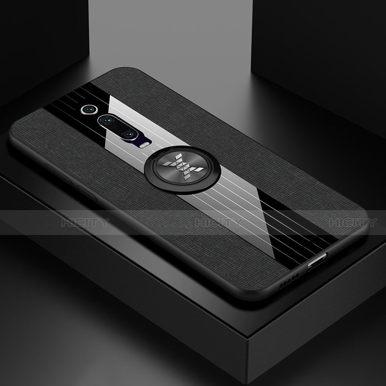 Funda Silicona Carcasa Ultrafina Goma con Magnetico Anillo de dedo Soporte T02 para Xiaomi Redmi K20