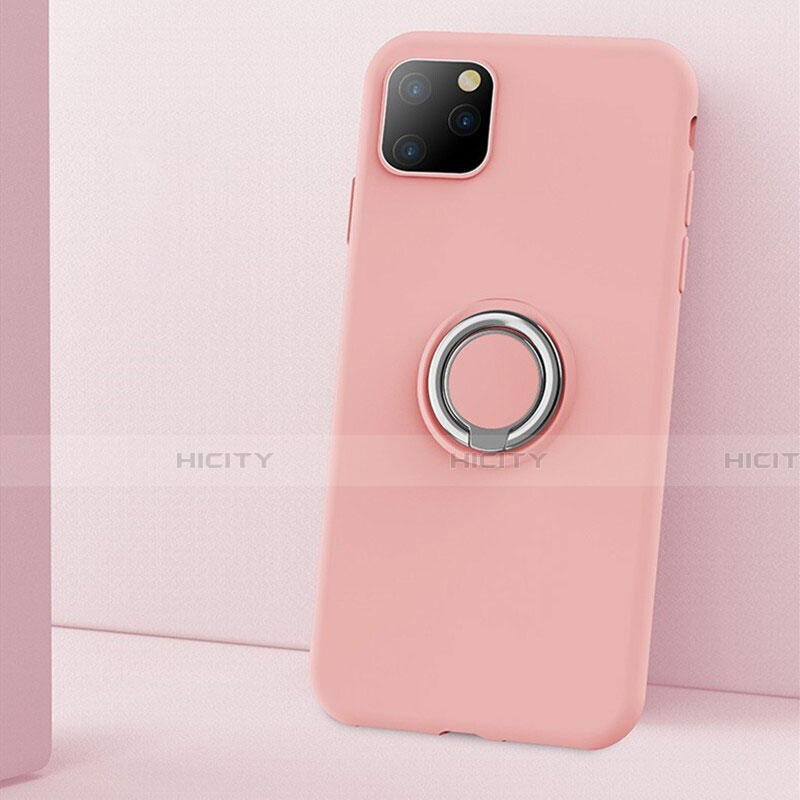 Funda Silicona Carcasa Ultrafina Goma con Magnetico Anillo de dedo Soporte T03 para Apple iPhone 11 Pro