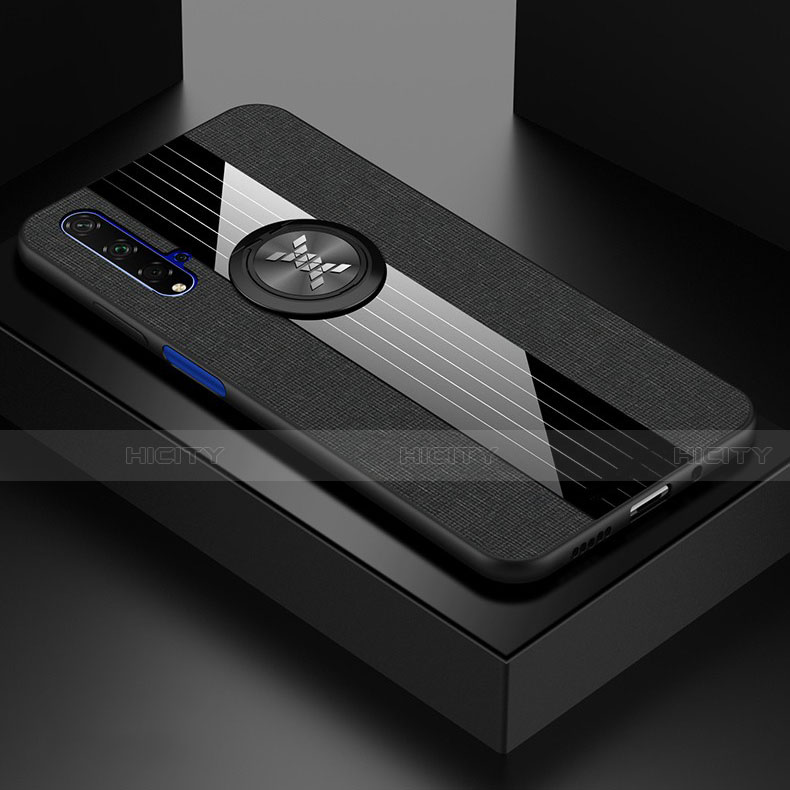 Funda Silicona Carcasa Ultrafina Goma con Magnetico Anillo de dedo Soporte T03 para Huawei Honor 20