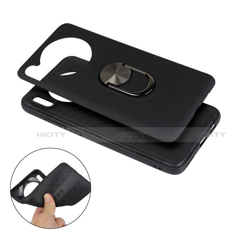 Funda Silicona Carcasa Ultrafina Goma con Magnetico Anillo de dedo Soporte T03 para Huawei Mate 30