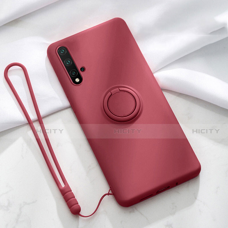 Funda Silicona Carcasa Ultrafina Goma con Magnetico Anillo de dedo Soporte T03 para Huawei Nova 5 Pro