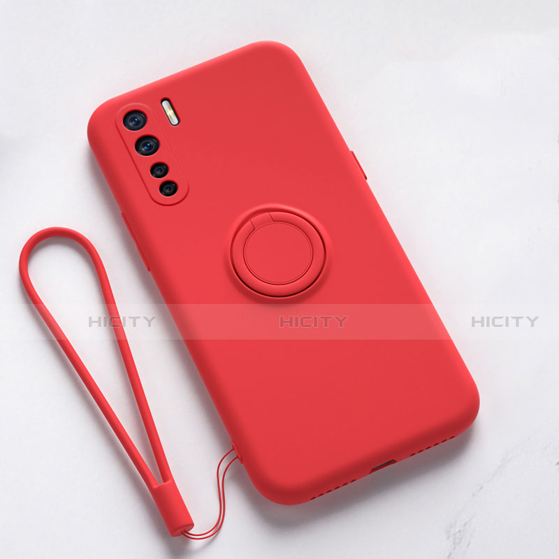 Funda Silicona Carcasa Ultrafina Goma con Magnetico Anillo de dedo Soporte T03 para Oppo A91