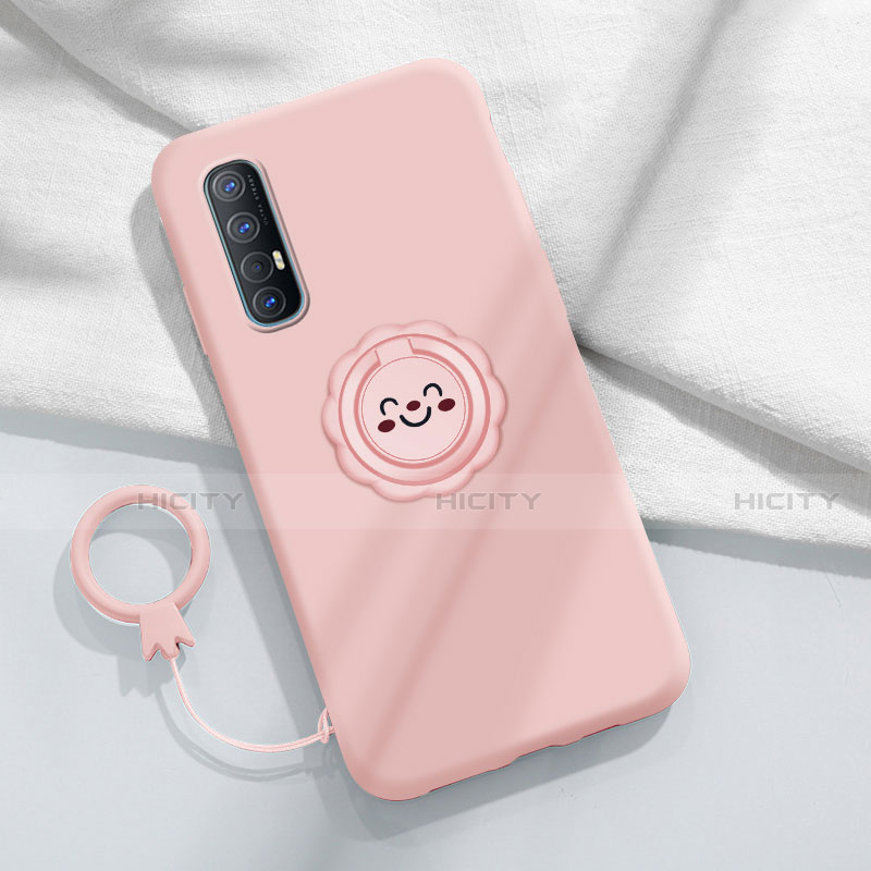 Funda Silicona Carcasa Ultrafina Goma con Magnetico Anillo de dedo Soporte T03 para Oppo Find X2 Neo