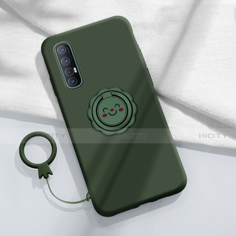 Funda Silicona Carcasa Ultrafina Goma con Magnetico Anillo de dedo Soporte T03 para Oppo Find X2 Neo