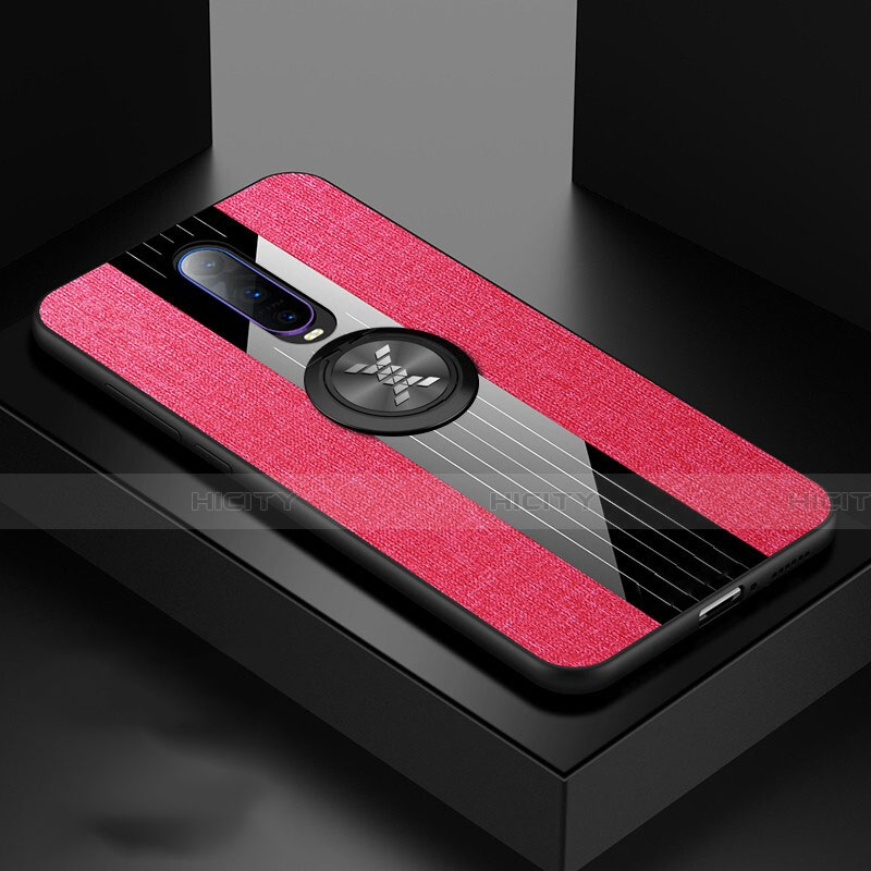 Funda Silicona Carcasa Ultrafina Goma con Magnetico Anillo de dedo Soporte T03 para Oppo R17 Pro