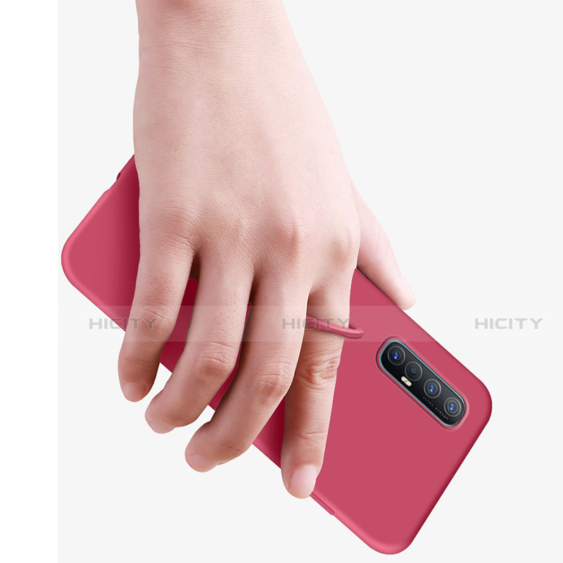 Funda Silicona Carcasa Ultrafina Goma con Magnetico Anillo de dedo Soporte T03 para Oppo Reno3 Pro