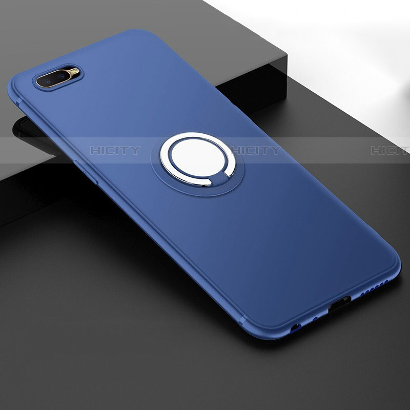 Funda Silicona Carcasa Ultrafina Goma con Magnetico Anillo de dedo Soporte T03 para Oppo RX17 Neo